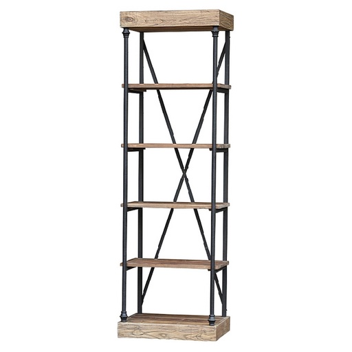 [CF8259] SMALL ELM BOOKCASE - RECLAIMED ELM/IRON