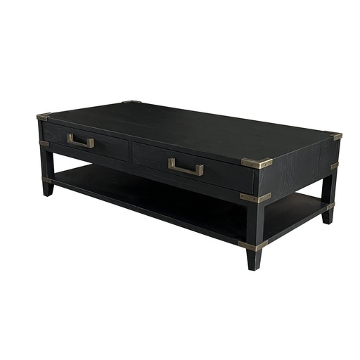 [CF8280] HARLEQUIN COFFEE TABLE 2 THROUGH DRAWERS  - OLD PINE / METAL FITTINGS