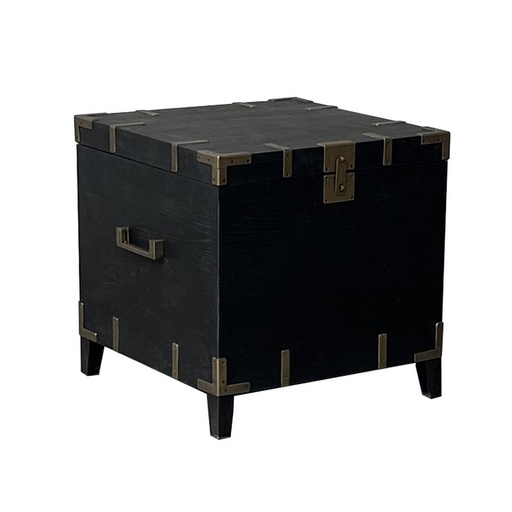 [CF8284] HARLEQUIN TRUNK SIDE TABLE - OLD PINE / METAL FITTINGS
