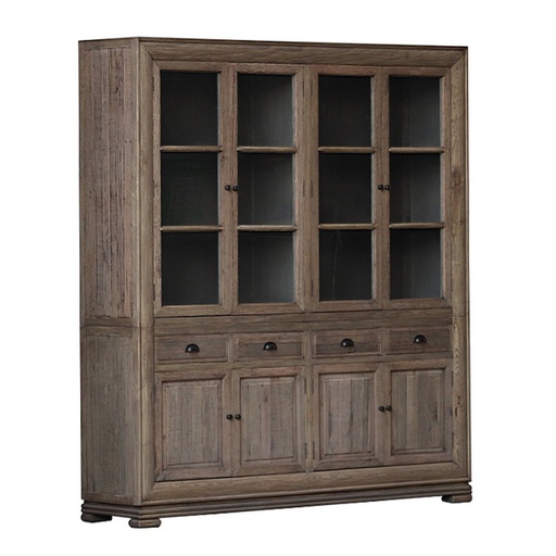 [CF8299] HOMESTEAD LARGE WALL UNIT W/4 DOORS & 4 DRAWERS - RECLAIMED OAK