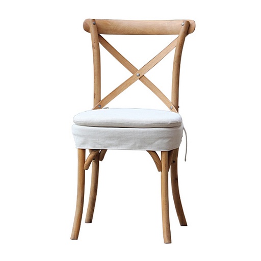 [CF8308] FLORIN ELM CROSS BACK CHAIR W/ WHITE CUSHION - RECLAIMED ELM