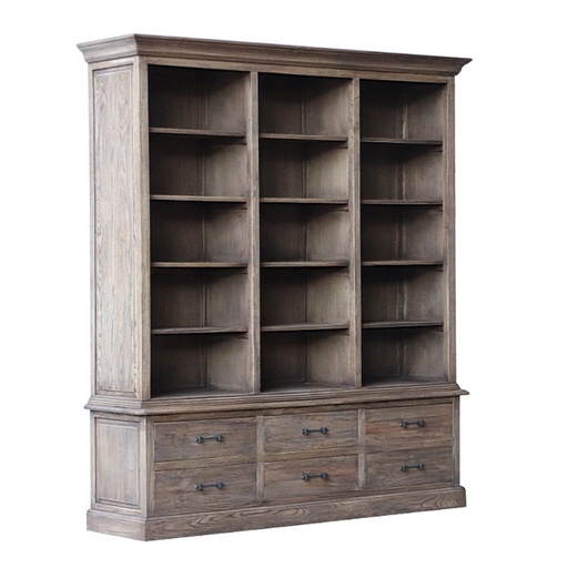 [CF8314] HOLLOWAY ELM BOOKCASE W/6 DRAWERS
