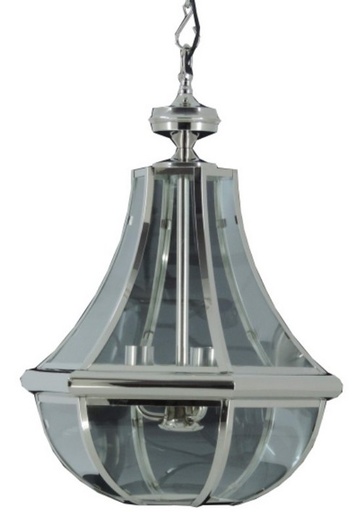 [CI5004] GLASS PENDANT  - NICKLE PLATED / CLEAR GLASS
