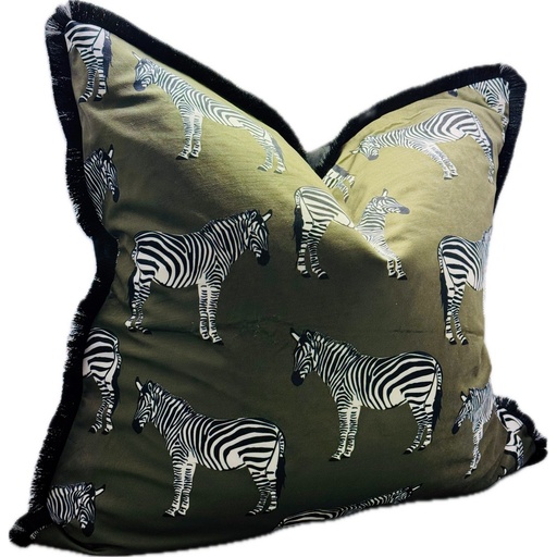 [CO4005] SNUGG & CO. CUSHION COVER - ZEBRA PRINT CUSHION COVER - GREEN VELVET