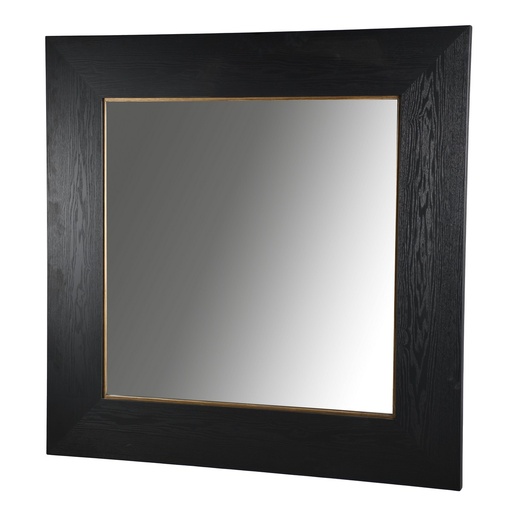 [EM8005] BLACK OAK & GOLD SQUARE MIRROR - OAK VENEER/MDF