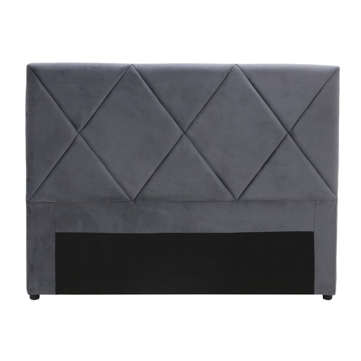 [FG8002] METRO DIAMOND STITCHED DOUBLE/QUEEN HEADBOARD  - VELVET CHARCOAL