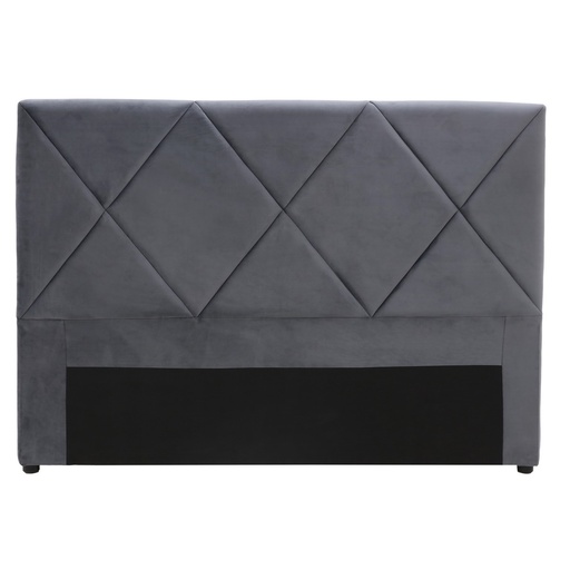 [FG8005] METRO DIAMOND STITCHED KING/SUPER KING HEADBOARD  - VELVET CHARCOAL