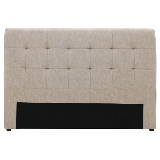 [FG8017] CREST TUFTED STITCHED KING/SUPER KING HEADBOARD - FABRIC TAUPE