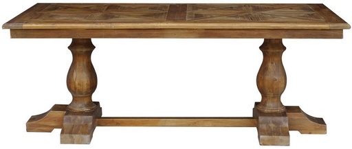 [CF8026] DINING TABLE PARQUET TOP OLD PINE