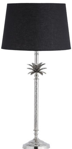 [GA2011] TABLE LAMP WITH SHADE (LAMP - NICKEL / SHADE - BLACK LINEN)