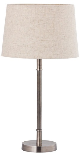 [GA2020] TABLE LAMP & SHADE - SILVER ANTIQUE / NATURAL LINEN