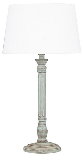 [GA2032] TABLE LAMP & SHADE - LT GREEN WASH / WHITE LINEN