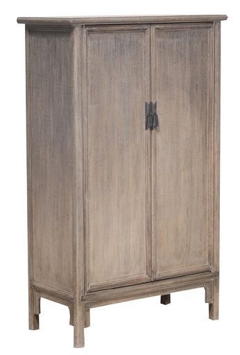 [GO9002] LOTUS & JADE TALL 2 DOOR CABINET - POPLAR