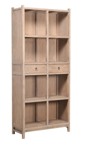 [GO9006] LOTUS & JADE TALL DISPLAY CABINET - RECLAIMED PINE