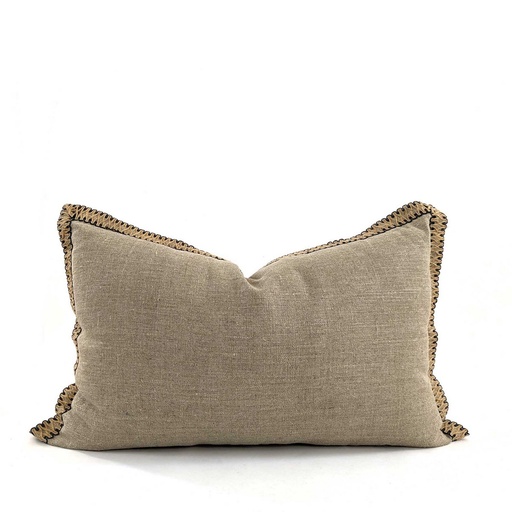 [HB7008] CUSHION COVER - JUTE FLANGE - NATURAL