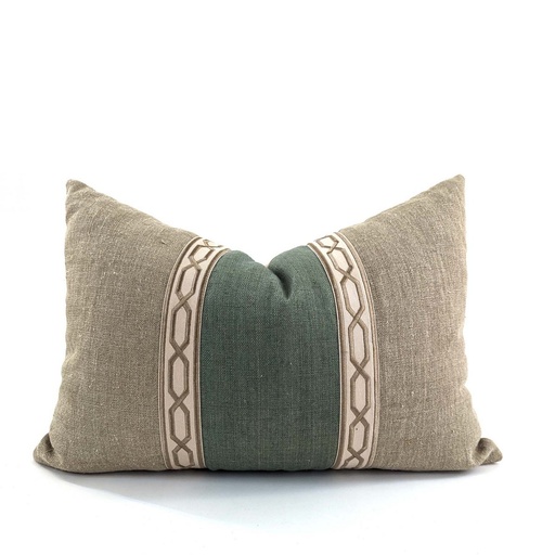 [HB7012] CUSHION COVER - YACHT - MINT / NATURAL