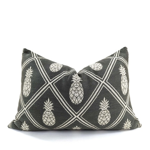 [HB7014] CUSHION COVER - PINEAPPLE - DARK GREY / NATURAL