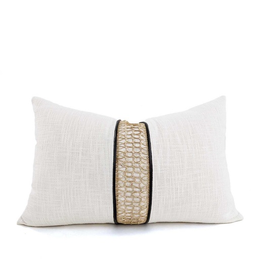 [HB7024] CUSHION COVER - BRAID - CREAM / NATURAL