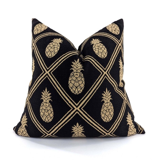 [HB7029] CUSHION COVER - PINEAPPLE - BLACK / GOLD