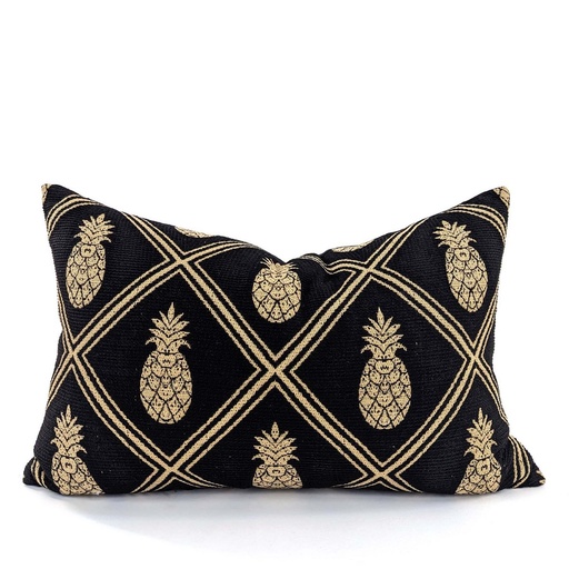 [HB7030] CUSHION COVER - PINEAPPLE - BLACK / GOLD