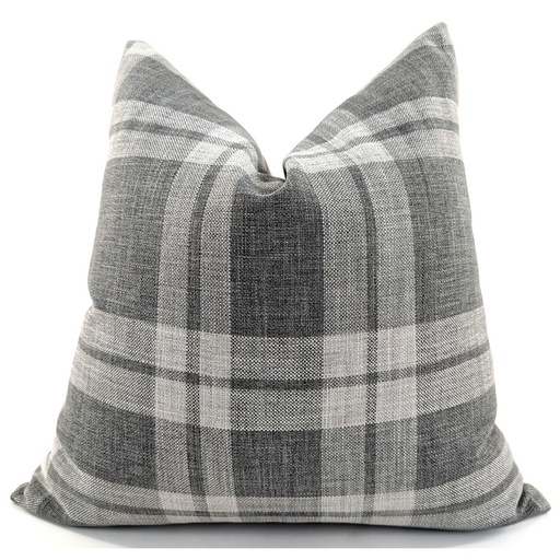 [HB7034] SNUGG & CO  CUSHION COVER - BROOKS CHECK GREY CHEQUED