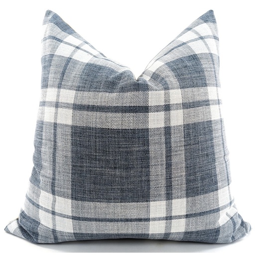 [HB7036] SNUGG & CO  CUSHION COVER - BROOKS CHECK BLUE CHEQUERED