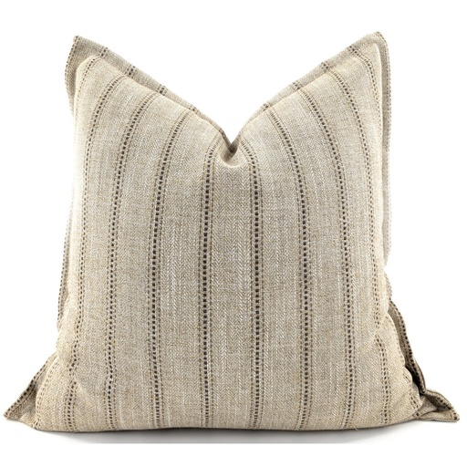 [HB7038] SNUGG & CO  CUSHION COVER - INT EARTSTRIPED NATURAL
