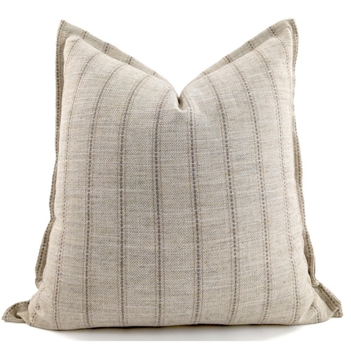 [HB7039] SNUGG & CO  CUSHION COVER - INT EARTSTRIPED NATURAL