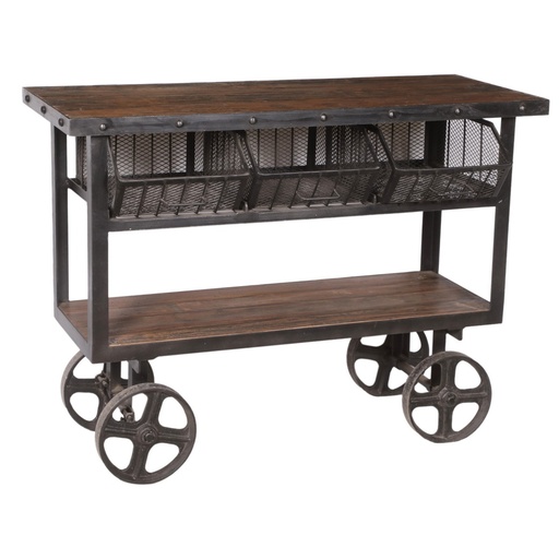 [HC2024] HEIRLOOM SOLID TEAK TROLLEY BENCH