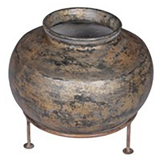 [HC2028] CLAY POT WITH IRON STAND
