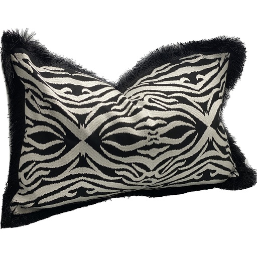 [IH6010] CUSHION COVER - HAND EMBROIDERED - BLACK / WHITE