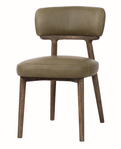 [JP1071] WILLOW DINING CHAIR IN OLIVE LEATHER