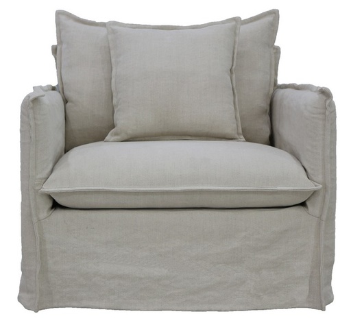 [KB9020] CHANTILLY CLASSIC SLIP COVER ARMCHAIR - SALT & PEPPER