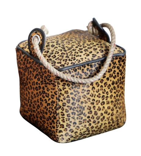 [KC1218] LEOPARD LEATHER DOOR STOP