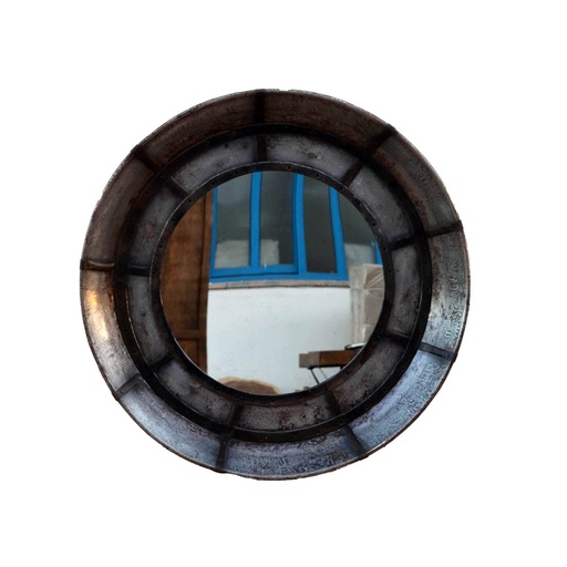 [KC1327] ANTIQUE SILVER ROUND MIRROR