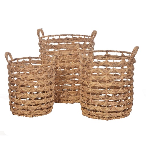 [KC1334] WATER HYACINTH BASKETS SET/3