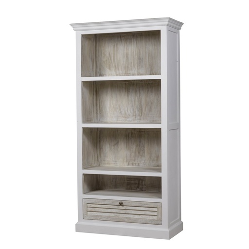 [KC1352] ANTIQUE WHITE BOOKCASE - MANGO