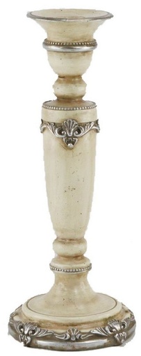 [KI4126] ANTIQUED CREAM CANDLE HOLDER