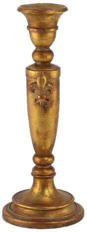 [KI4132] ANTIQUED GOLD CANDLE HOLDER