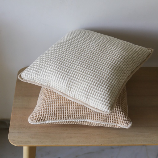 [KK1001] AKIIKO - PIQUE WAFFLE CUSHION COVER WITH EDGING