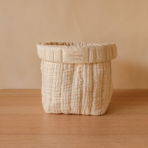 [KK1048] AKIIKO - FYRA SQUARE FOLDOVER BASKET WITH PATCH