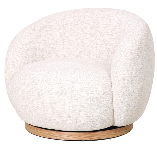 [LA2045] MIAMI SWIVEL CHAIR XL W/WOOD BASE - SEASHELL