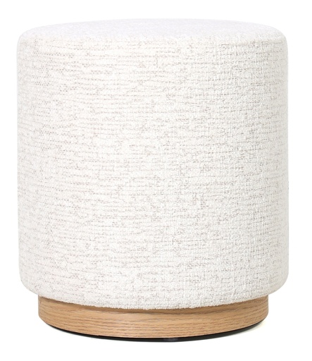 [LA2053] MIAMI OTTOMAN W/WOOD BASE - SEASHELL