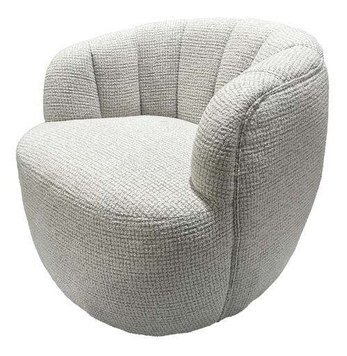 [ME9003] MILLY SWIVEL ACCENT CHAIR - WHITE & TAUPE