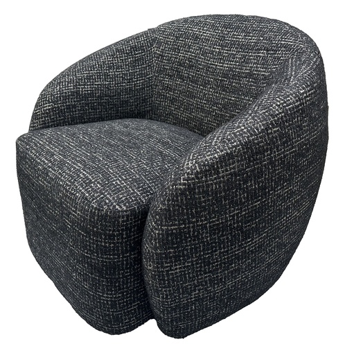 [ME9011] DAISEY SWIVEL ACCENT CHAIR - BLACK & SILVER