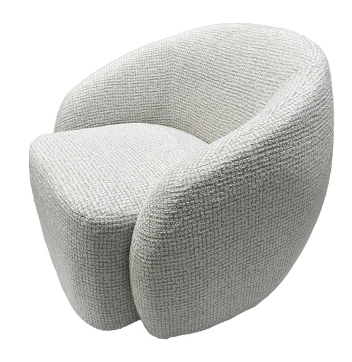 [ME9013] DAISEY SWIVEL ACCENT CHAIR - WHITE & TAUPE