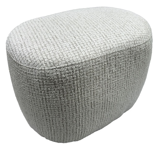 [ME9018] BELLA ACCENT OTTOMAN - WHITE & TAUPE