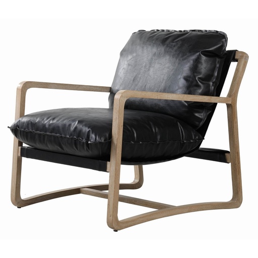 [NG7054] ACCORD RELAX CHAIR - OAK & PU