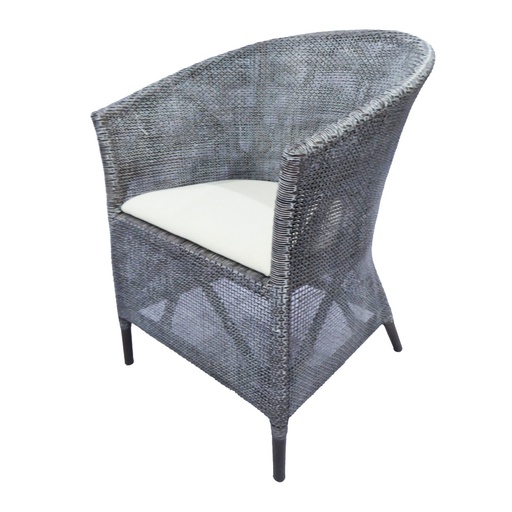 [PI8002] KUTA ARMCHAIR - BLACK/GREY WASH & OATMEAL