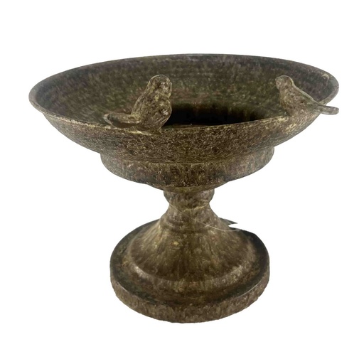 [PL6004] ANTIQUE METAL CHALISE W/ BIRDS